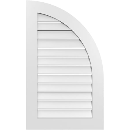 Ekena Millwork Quarter Round Top Right Surface Mount PVC Gable Vent w/ 3-1/2"W x 1"P Standard Frame, 24"W x 40"H GVPQR24X4001SF